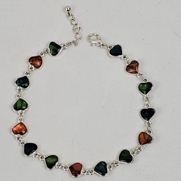 Vintage Hippie Style Love Heart Beaded Bracelet 10 Inch - Picture 2 of 5